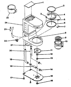 Replacement Parts Diagram and Parts List for A603  Proctor Silex Coffee Maker